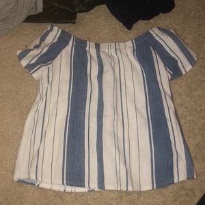 Striped off the shoulder top